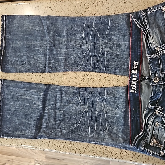 "ANTIQUE RIVET" Low- rise Bootcut BEAUTIFUL DENIM DESIGNER STRETCH !! JEAN 16W - Picture 3 of 10